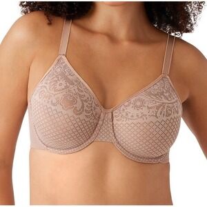 Wacoal Visual Effects Minimizer Bra 44D Nude Underwire Comfort Everyday Lace